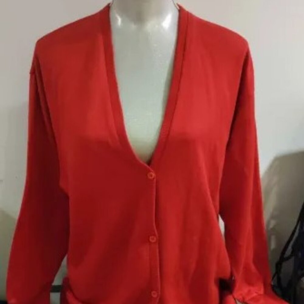 Woman's Red Cardigan
